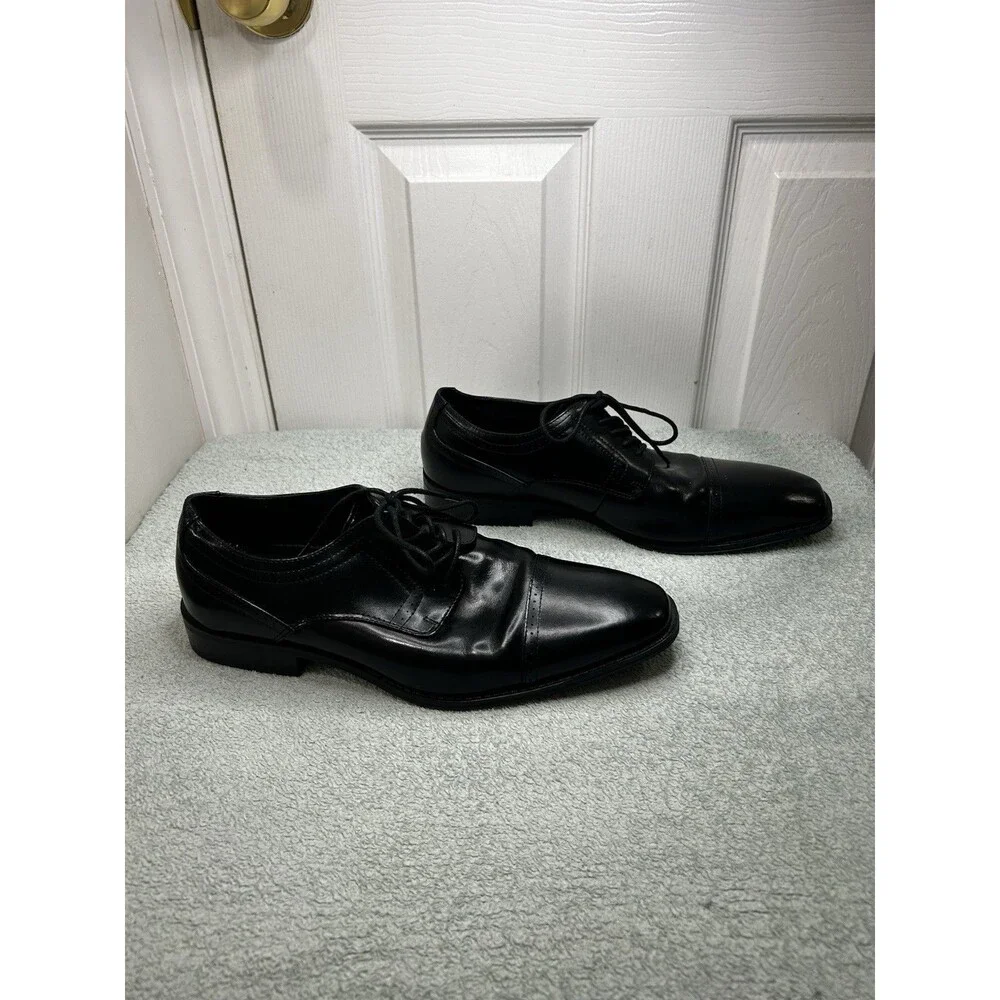Stacy Adams Men’s Size 11 M Black Leather Cap Toe Oxford Dress Shoes Lace-Up